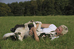 woman and mongrel