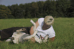 woman and mongrel