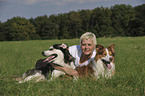 woman and mongrels