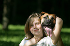 girl and mongrel