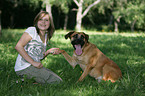 girl and mongrel