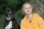 woman and mongrel