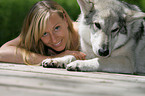 woman and mongrel