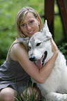 woman and mongrel