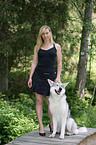 woman and mongrel