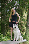 woman and mongrel