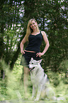 woman and mongrel