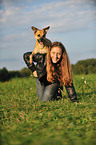 woman and mongrel