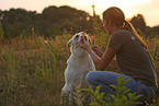 woman and mongrel