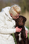 woman and mongrel