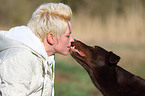 woman and mongrel