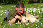 woman and mongrel