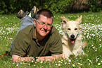 woman and mongrel