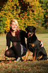 woman with mongrel
