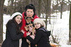 family with dog