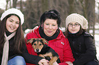 family with dog