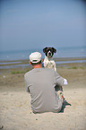man and Frensh-Bulldog-Pointer