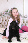 girl and Cocker-Spaniel-mongrel