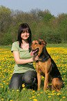 woman and Shepherd-Mongrel