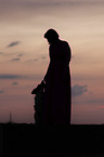 Small-Munsterlander-Epagneul-Breton-Mongrel with woman