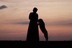 Small-Munsterlander-Epagneul-Breton-Mongrel with woman
