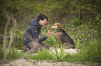 woman with Beagle-Mongrel