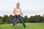 woman with Terrier-Mongrel
