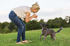 woman with Terrier-Mongrel