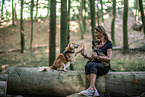 woman with 2 Dogs