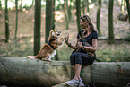 woman with 2 Dogs