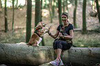 woman with 2 Dogs