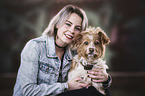 woman with Terrier-Mongrel