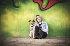 woman with Terrier-Mongrel