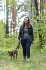 woman and mongrel