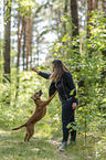 woman and mongrel