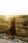 woman and mongrel