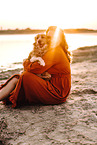 woman and mongrel