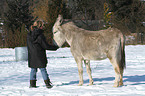 woman with donkey