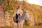 woman and donkey