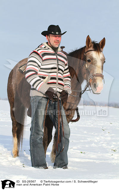 Mann und American Paint Horse / man and American Paint Horse / SS-26567