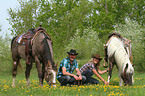 riders with horses