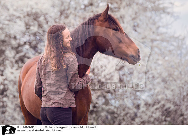 Frau und Andalusier / woman and Andalusian Horse / MAS-01305