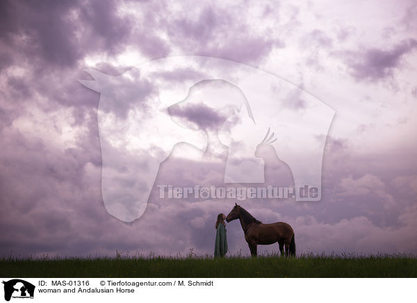 woman and Andalusian Horse / MAS-01316