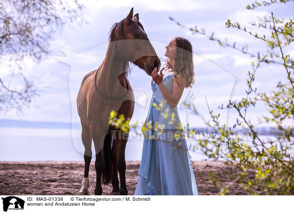Frau und Andalusier / woman and Andalusian Horse / MAS-01338