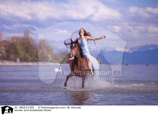 Frau und Andalusier / woman and Andalusian Horse / MAS-01358