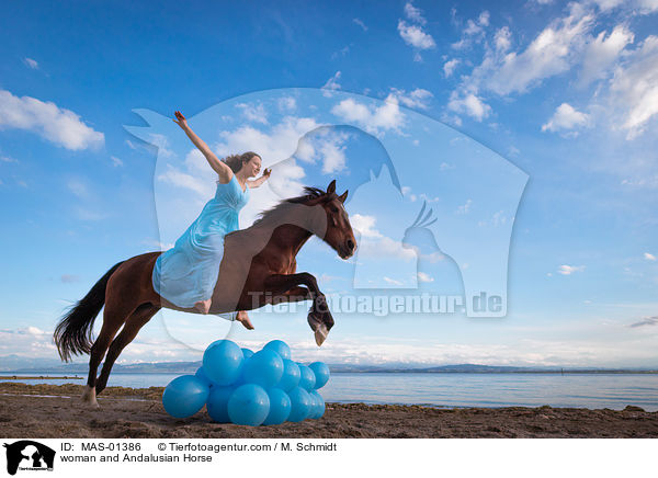 Frau und Andalusier / woman and Andalusian Horse / MAS-01386