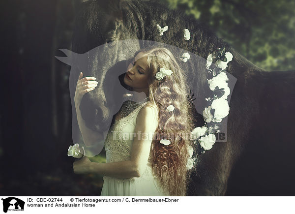 Frau und Andalusier / woman and Andalusian Horse / CDE-02744