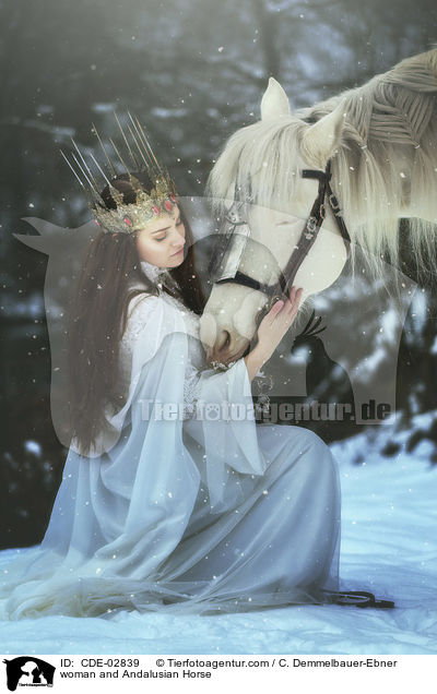 Frau und Andalusier / woman and Andalusian Horse / CDE-02839