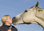 woman and Andalusian horse