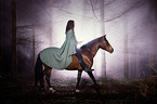 woman and Andalusian Horse
